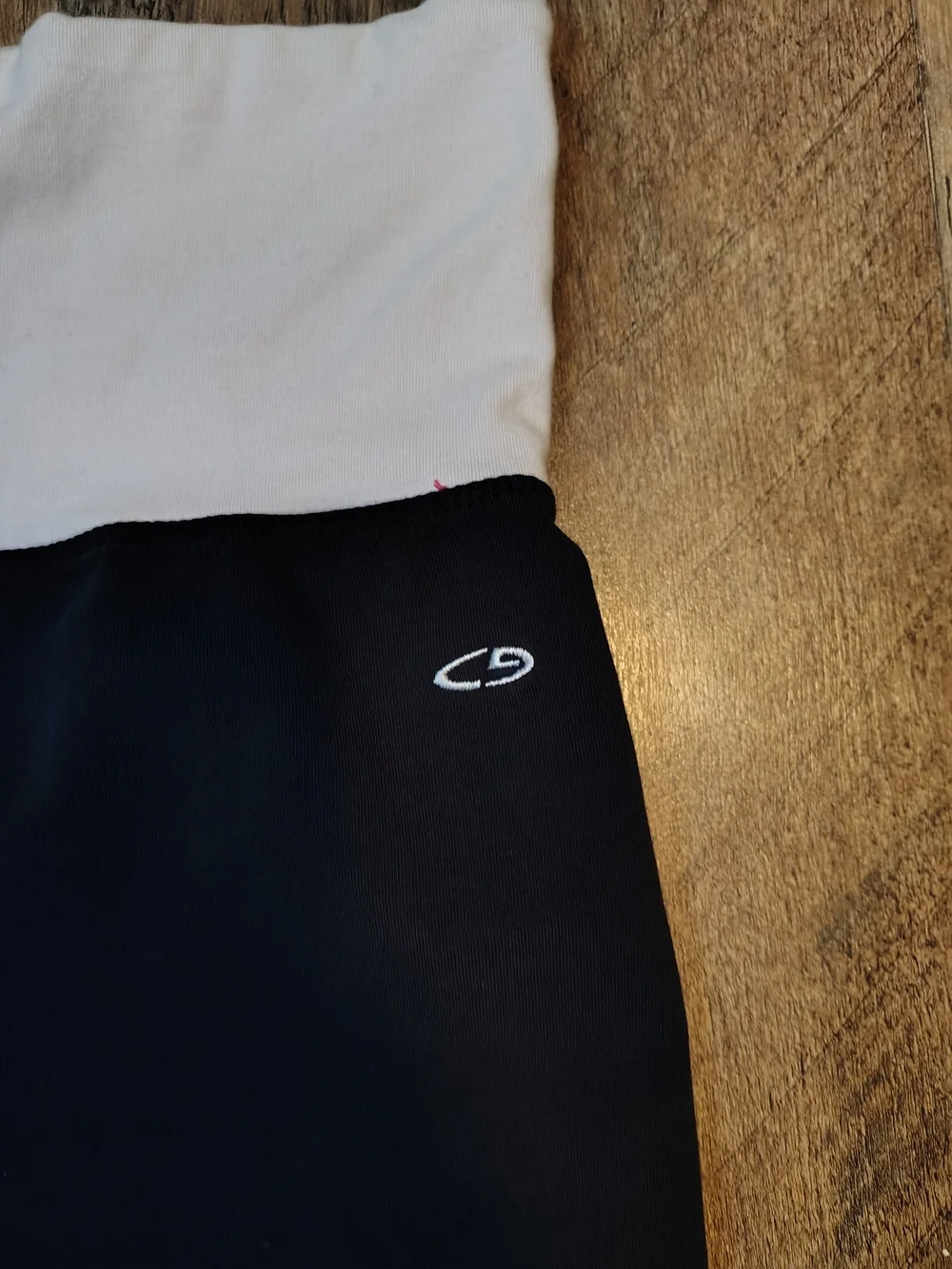 Champion Black Sweatpants with White Fold-Over Waistband